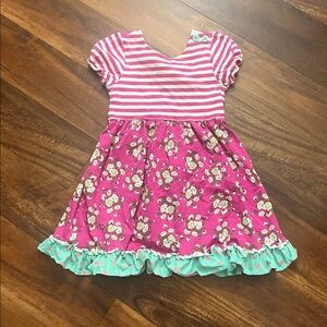 Matilda Jane Stripe Flower Polka Dot Ruffle Dress Girl’s Size 8